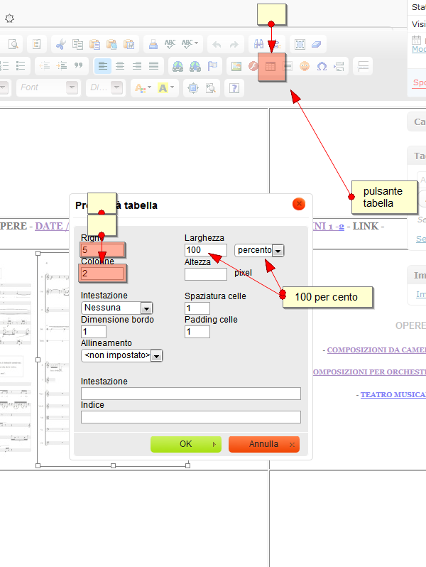 Creare una tabella con fckeditor per wordpress