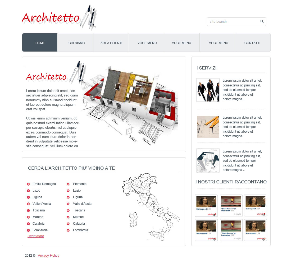 Sito Architetti – Bozza Grafica