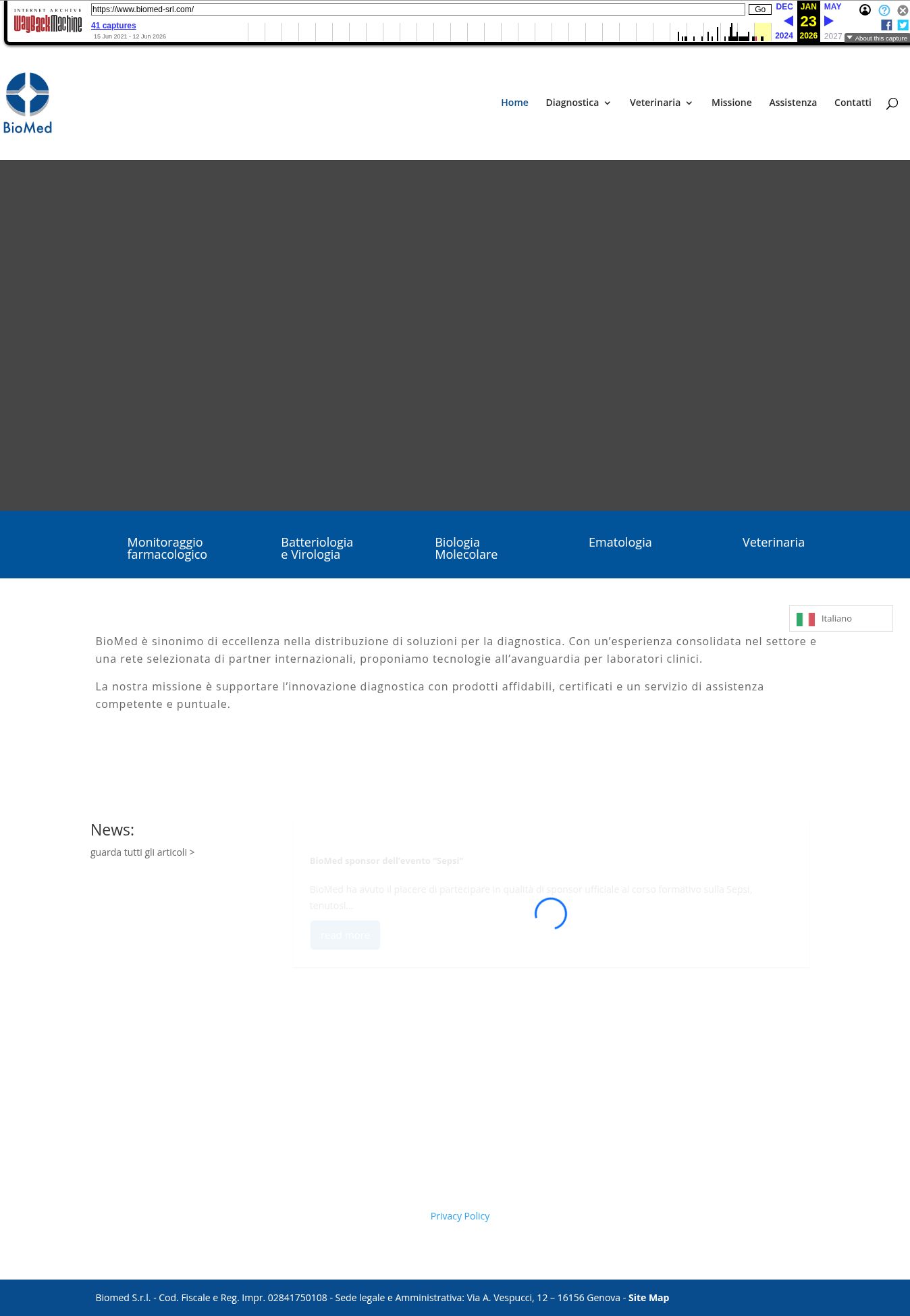 Biomed — screenshot storico